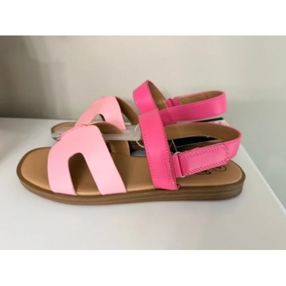 Art Class Auden Sandals Girls Size 4 Pink Two Tone Hook Loop NWT